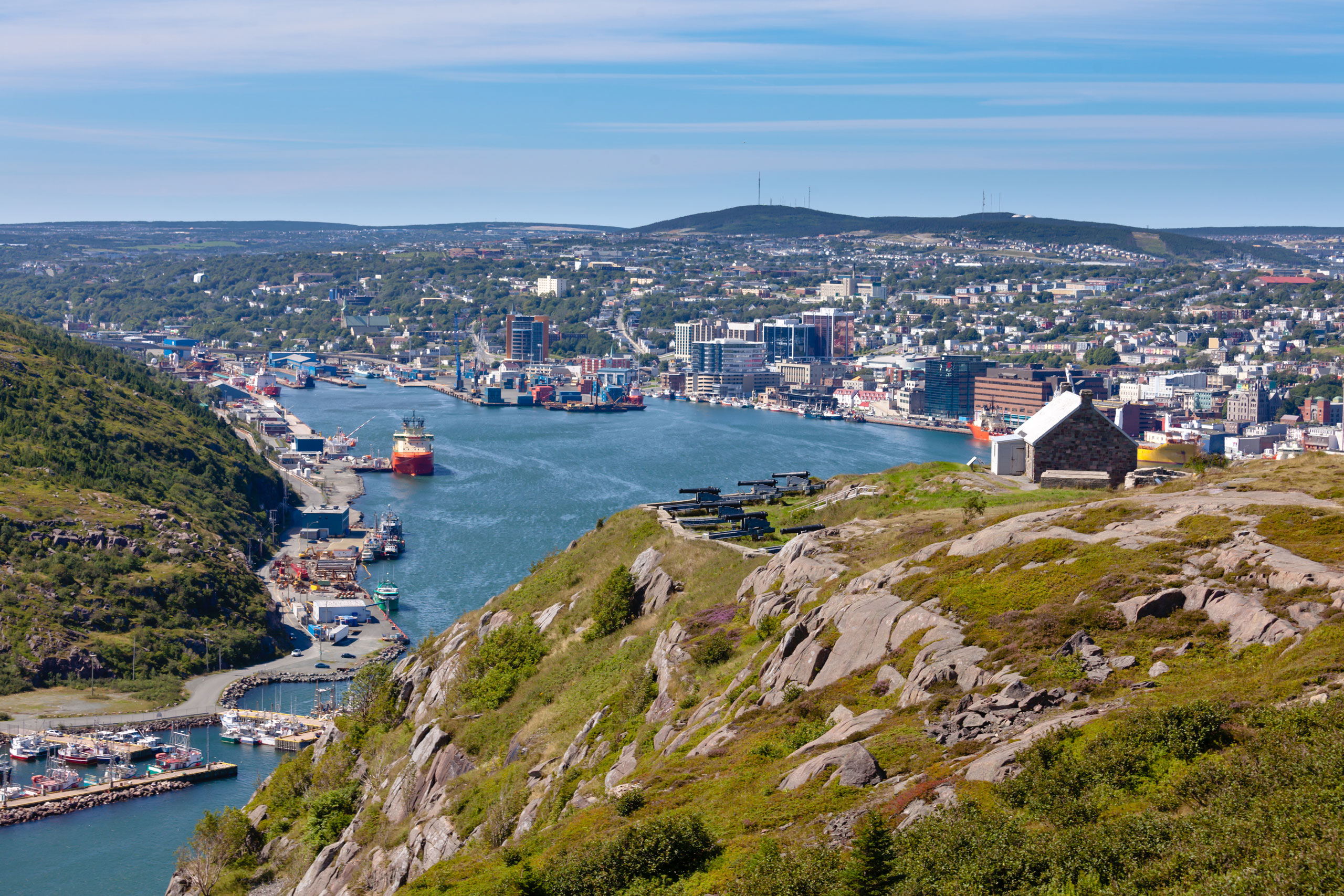 Aerial view of St. John's harbour, Newfoundland